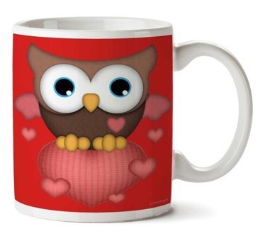 Art Hediye Owl İn Love By İki Tarafı Baskılı Kupa Bardak
