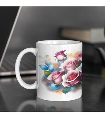 Kreatif Kupa Çiçekli Kupa, Doğum Günü Hediyesi