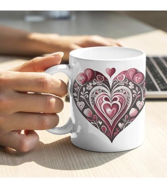 Kreatif Kupa Kalpli Kupa Sevgililer Günü Hediyesi