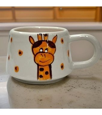 İlbay Çini Takı İlbay Seramik Kupa Bardak Mug Klasik Zürafa
