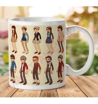 Art Hediye Hipster İnsanlar İki Tarafı Baskılı Kupa Bardak