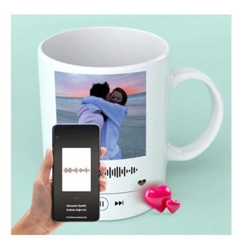 Çılgıntrend Spotify Kodlu Kişiye Özel Kupa Bardak Ve Altlıgı