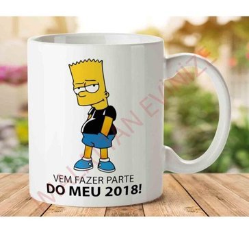 Art Hediye Bart Simpson 2018 İki Tarafı Baskılı Kupa Bardak