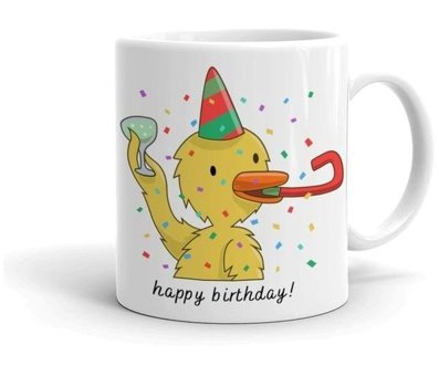 Mini Maker Kids Kişiye Özel Happy Birthday Ördek Kupa Bardak