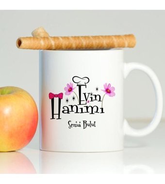 Bk Kişiye Özel İsimli Evin Hanımı Beyaz Kupa Bardak