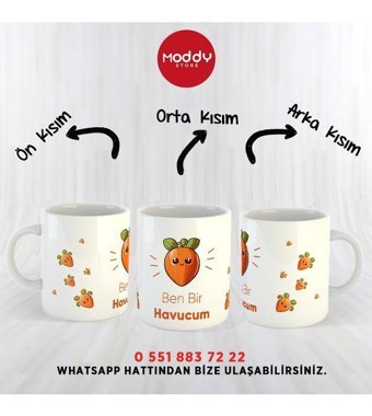 Moddy Store Özel Tasarım Ben Bir Havucum Baskılı Kupa Bardak