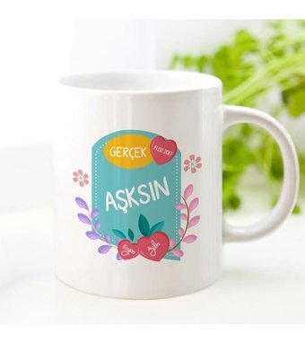 Bk Kişiye Özel Gerçek Aşksın Beyaz Kupa Bardak