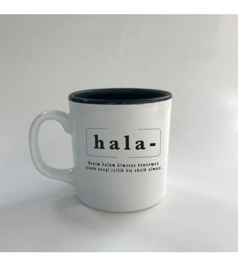 Mor Mürekkep Hala Baskılı Siyah Multi Kupa