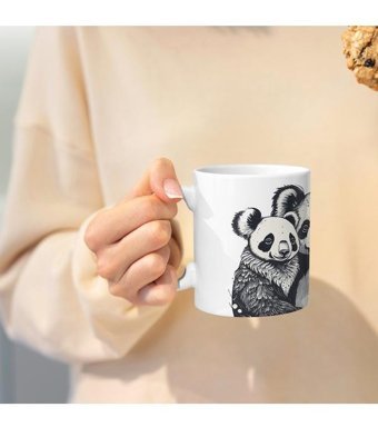Kreatif Kupa Panda Çifti Kupası: Sevgililer Günü Hediyesi