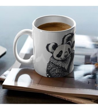 Kreatif Kupa Panda Çifti Kupası: Sevgililer Günü Hediyesi