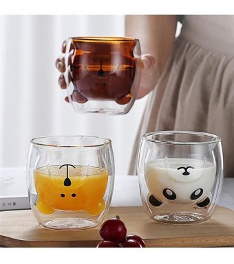 Piraye Gift C İft Cidarlı Ayıcık S Ekilli Cam Bardak