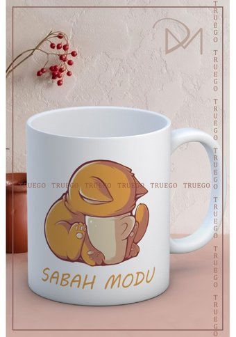 Truego Baskılı Kupa Bardak Seramik Mug - Sabah Modu