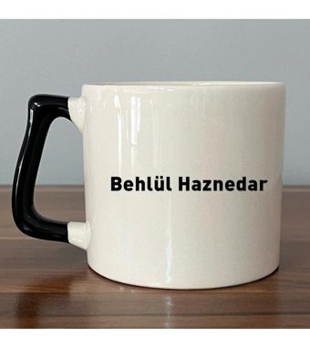 Mor Mürekkep Seçtiğin İsim&Logo Tasarım Siyah Kulplu D Kupa
