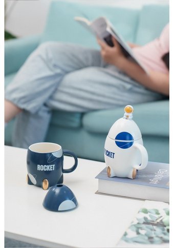 Luckystar Roket Seramik Kupa Tron-Beyaz