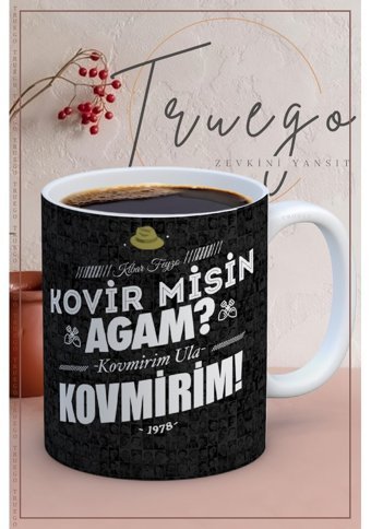 Truego Baskılı Kupa Bardak Seramik Mug - Kovirmisin Ağaam