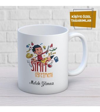 Mekstore Beyaz İsim Yazılı Sınıf Öğretmenş