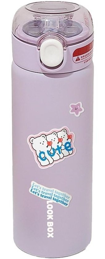 Luckystar 304 Düz Renk Basit Su Şişesi - Mor