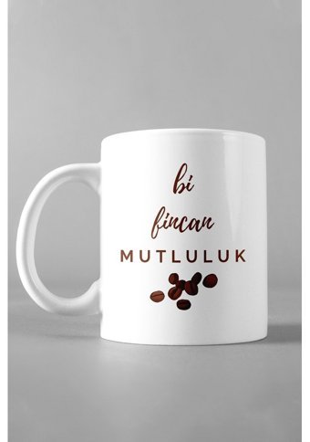 Hediyexpres Bir Fincan Mutluluk Tasarımlı Beyaz Kupa Bardak