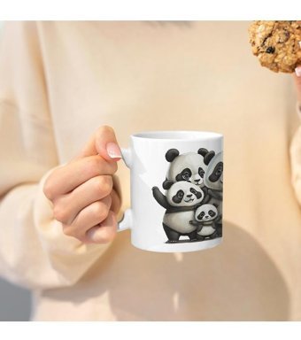 Kreatif Kupa Kişiye Özel Panda Kupa, Aile Hediyesi