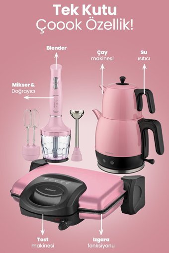 Goldmaster Zerafet 3'lü Elektronik Çeyiz Seti Pembe