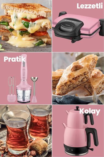 Goldmaster Zerafet 3'lü Elektronik Çeyiz Seti Pembe