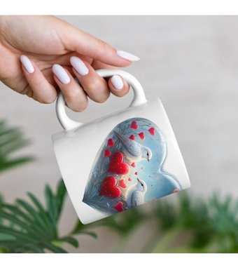 Kreatif Kupa Kuşlu Kupa Bardak, Sevgiyle Dolu Anlar İçin
