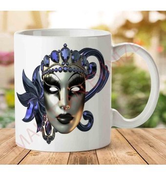 Art Hediye Carnival-Mask İki Tarafı Baskılı Kupa Bardak