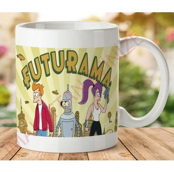 Art Hediye 1-164 Futurama İki Tarafı Baskılı Kupa Bardak