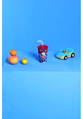 Tuffex Superman Kapaklı Pipetli Bardak
