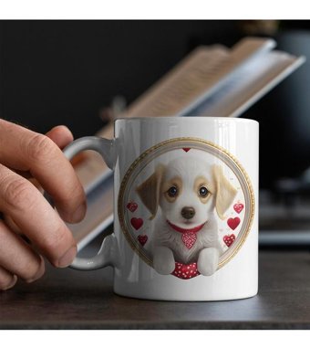 Kreatif Kupa Köpekli Kupa Bardak- Sevgililer Günü Hediyesi