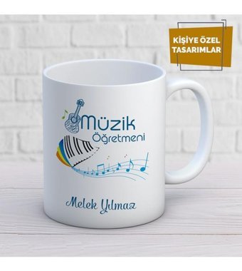 Mekstore İsim Yazılı Müzik Öğretmeni Kupa