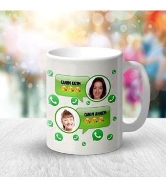 Bk Kişiye Özel Whatsapp Anne Mesajlı Beyaz Kupa Bardak - 4