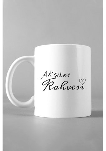 Hediyexpres Akşam Kahvesi Yazılı Beyaz Kupa Bardak