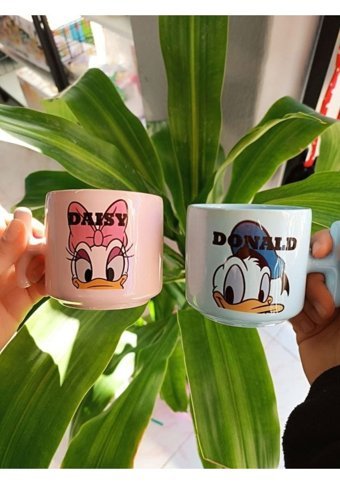 Eyer Shopping Donald Daisy Duck Baskılı T Kulp Kupa Bardak