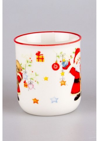 Sıakı Collection Yılbaşı Kupası Kırmızı Noel Baba Figürlü