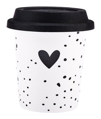 Emsan Amore Silikon Kapaklı Mug 300 ml Siyah
