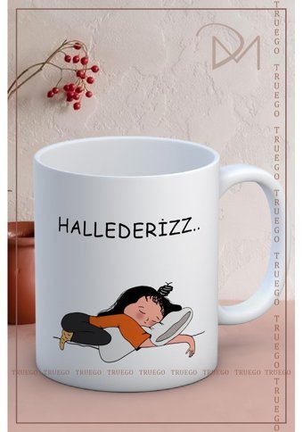 Truego Baskılı Kupa Bardak Seramik Mug - Hallederizz..