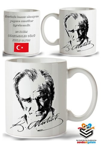 Sendealgelsin Öğretmenler Günü Atatürk Temalı Kupa Bardak M1