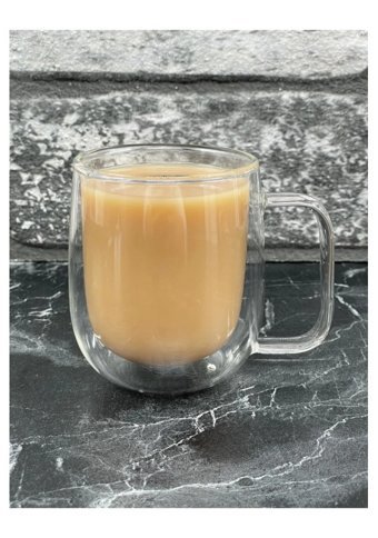 Yz Home Çift Cidarlı Cidar Cam Bardak Kupa 300 ml