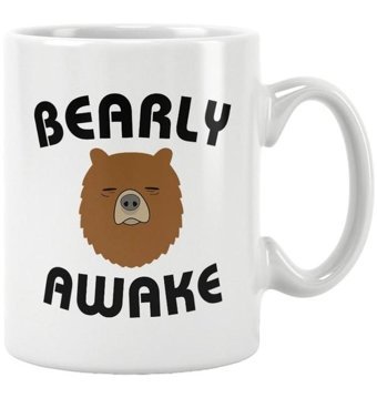 Qoeuyl Boutique Bearly Awake Baskılı Kupa Bardak