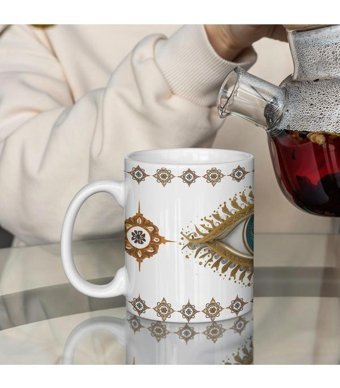 Kreatif Kupa Kişiye Özel Nazar Boncuklu Etnik Kupa