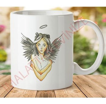 Art Hediye 1-312 Melek 2 İki Tarafı Baskılı Kupa Bardak