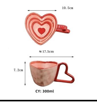 Piraye Gift Kalp Tasarımlı Aşk Kupa Bardak-1709