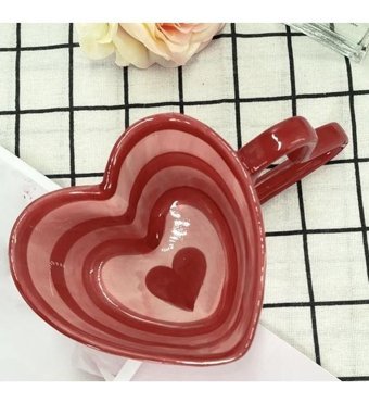 Piraye Gift Kalp Tasarımlı Aşk Kupa Bardak-1709