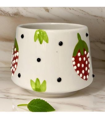 İlbay Çini Takı İlbay Seramik Kupa Mug T Kulp Çilek