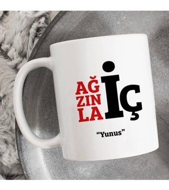Mekstore Kişiye Özel Isimli Yazılı Beyaz Kupa
