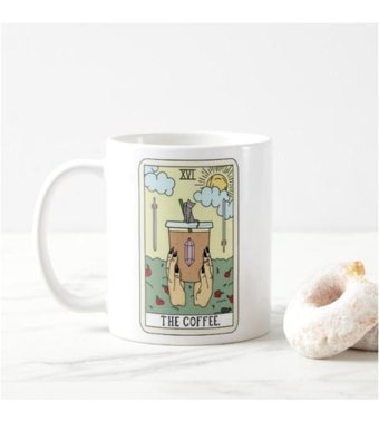 Baskıtech Tarot Kartı Coffe Baskılı Kupa Bardak