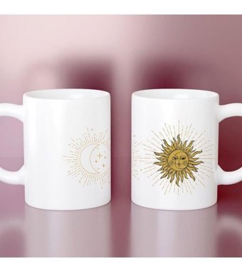 Hediye Vakti Güneş Ay Tarot Tasarımlu Kupa Bardak