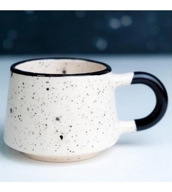 İlbay Çini Takı İlbay Seramik Kupa Mug Klasik Siyah Simli