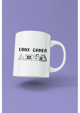 Baskıtech %100 Gamer Baskılı Porselen Kupa